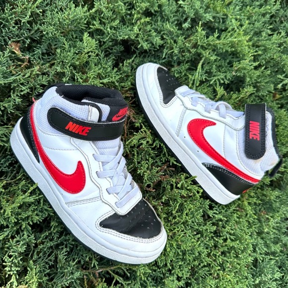 Nike Other - Nike Court Borough Mid 2 High Top Athletic Shoes Toddler Size 11 White Red Black